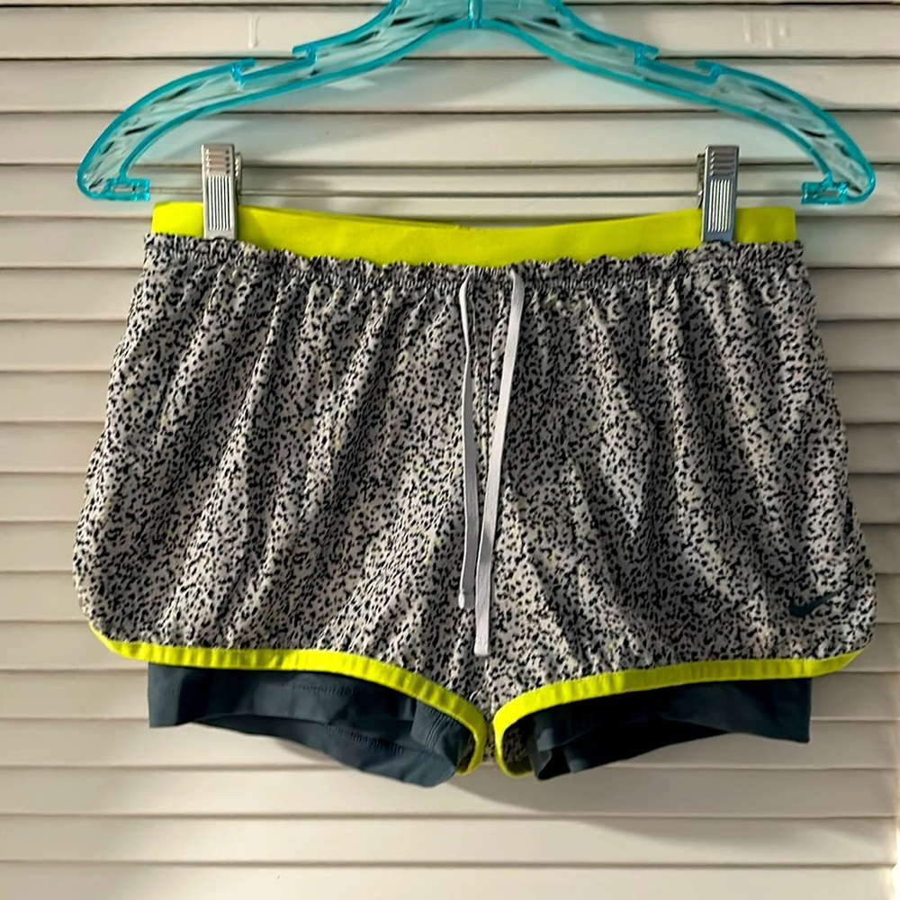 Nike Running Shorts, grey/yellow, Size M